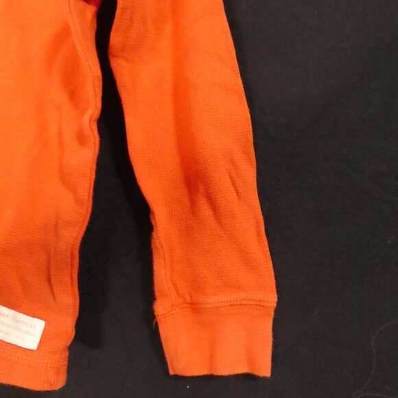 CARTER'S | size 5 | Orange Waffle Knit Long Sleeve Shirt | Partial Button-Up - Picture 8 of 14